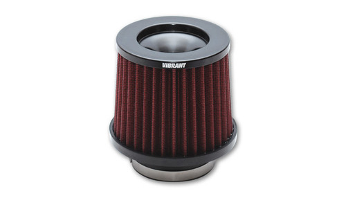 Air Filter Element - Classic - Clamp-On - Conical - 6.75 in Base - 5.25 in Top Diameter - 6 in Tall - 4 in Flange - Cotton - Red - Universal - Each