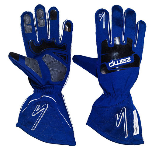 Driving Gloves - ZR-50 - SFI 3.3/5 - Double Layer - Fire Retardant Fabric / Silicone - Blue - Large - Pair