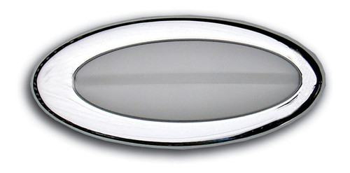 Dome Light - Elliptical - 12V Bulb - Frosted Lens - Surface Mount - Hardware Included - Aluminum - Chrome - Each Dome Light - Elliptical - 12V Bulb - Frosted Lens - Surface Mount - Hardware Included - Aluminum - Chrome - Each