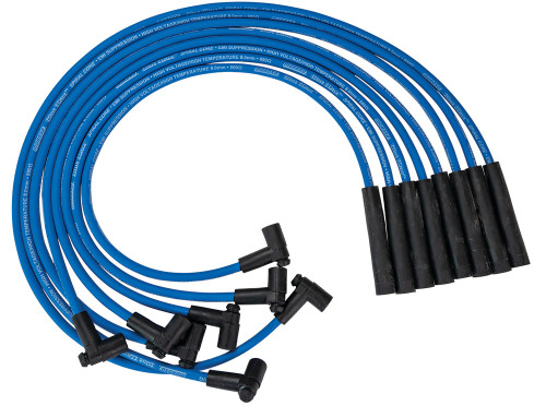 Spark Plug Wire Set - Blue Max - Spiral Core - 8 mm - Blue - Straight Plug Boots - HEI Style Terminal - Big Block Chevy - Kit