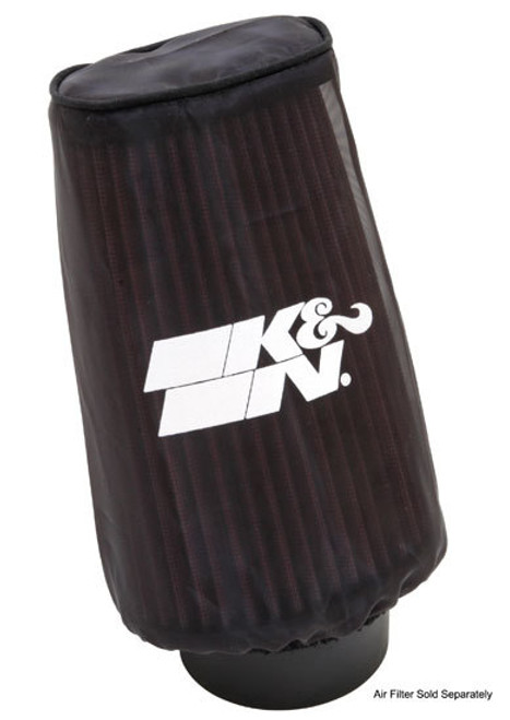 Air Filter Wrap - Precharger - Reusable - 4 in OD Base - 3-1/2 in OD Top - 7 in Tall - Polyester - Black - Each