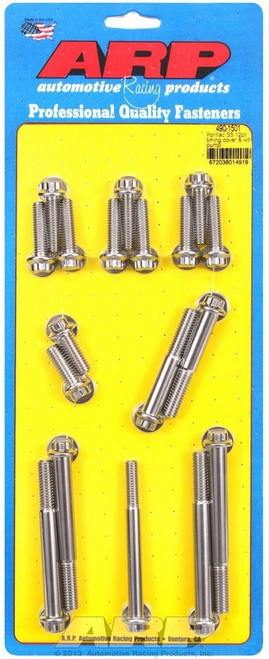 Timing Cover and Water Pump Bolt Kit - 12 Point Head - Stainless - Polished - Pontiac V8 - Kit Timing Cover and Water Pump Bolt Kit - 12 Point Head - Stainless - Polished - Pontiac V8 - Kit