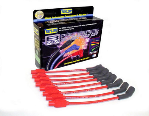 Spark Plug Wire Set - Spiro-Pro - Spiral Core - 8 mm - Red - Factory Style Plugs / Terminals - GM LS-Series - Kit