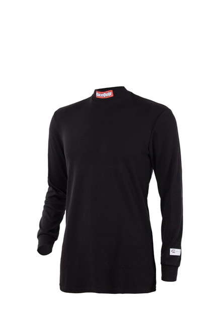 Underwear Top - SFI 3.3 - Long Sleeve - Fire Retardant Blend - Black - Youth X-Small - Each