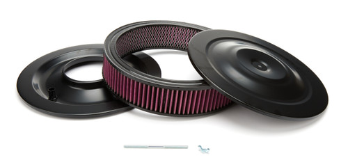 Air Cleaner Assembly - Performance - 14 in Round - 3 in Element - 5-1/8 in Carb Flange - Flat Base - Steel - Black Paint - Kit