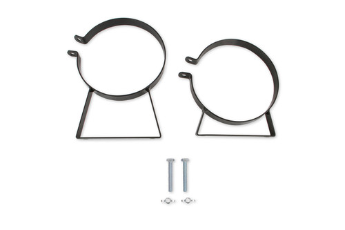 Nitrous Bottle Bracket - Standard Replacement - Single Bottle - Lay Down - 7 in ID - Steel - Black Powder Coat - 10 / 15 lb Bottles - Kit