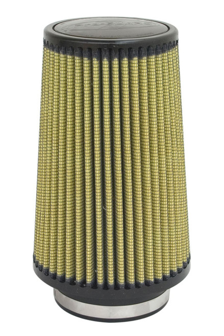 Air Filter Element - Magnum FLOW Pro GUARD7 - Clamp-On - Conical - 6 in Base - 4.75 in Top Diameter - 9 in Tall - 4 in Flange - Cotton - Yellow - Universal - Each
