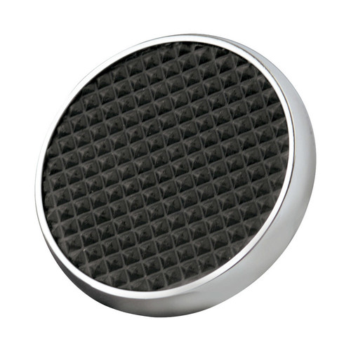 Pedal Pad - Round - Brake - 3 in OD - Rubber Pads - Steel - Chrome - Universal - Each