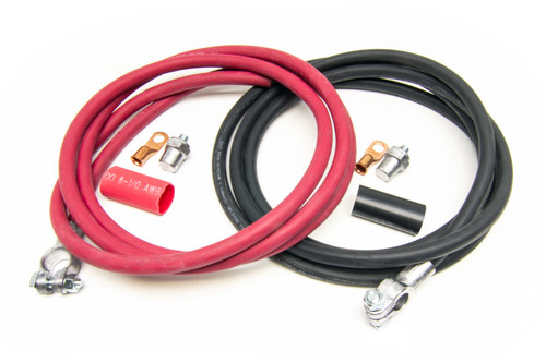 Battery Cable Kit - 1 Gauge - Top Mount Battery Terminals - Side Post Adapters / Terminals / Heat Shrink Included - Copper - 8 ft Red / 8 ft Black - Kit
