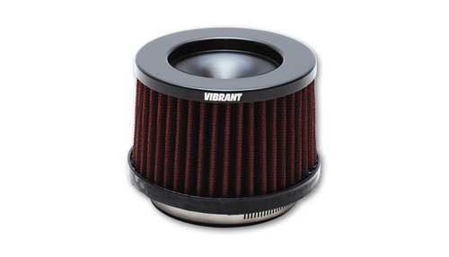 Air Filter Element - Classic - Clamp-On - Conical - 6 in Base - 5 in Top Diameter - 4.375 in Tall - 5 in Flange - Cotton - Red - Universal - Each