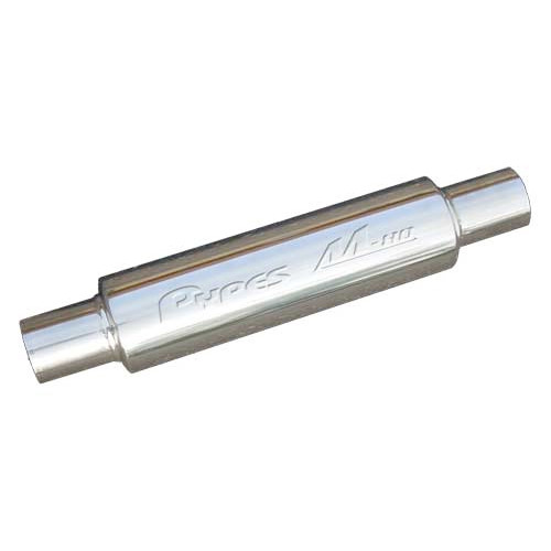 Muffler - M-80 Race Pro - 3 in Center Inlet - 3 in Center Outlet - 4 in Diameter Body - 14 in Long - Stainless - Polished - Each Muffler - M-80 Race Pro - 3 in Center Inlet - 3 in Center Outlet - 4 in Diameter Body - 14 in Long - Stainless - Polished - Each