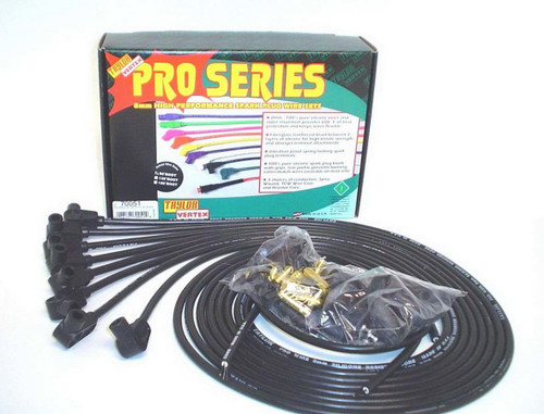 Spark Plug Wire Set - Pro Wire - Spiral Core - 8 mm - Black - 90 Degree Plug Boots - HEI / Socket Style - Cut-To-Fit - V8 - Kit