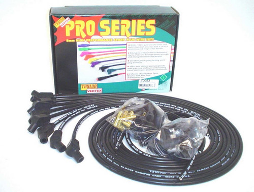 Spark Plug Wire Set - Pro Wire - Spiral Core - 8 mm - Black - 135 Degree Plug Boots - HEI / Socket Style - Cut-To-Fit - V8 - Kit