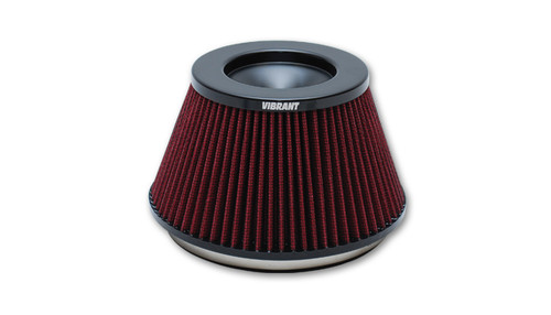 Air Filter Element - Classic - Clamp-On - Conical - 6.5 in Base - 5 in Top Diameter - 4.25 in Tall - 6 in Flange - Cotton - Red - Universal - Each