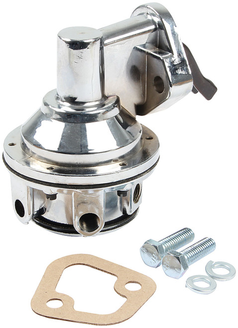 Fuel Pump - Mechanical - 80 gph - 6.5-8 psi - 1/4 in NPT Female Inlet / Outlet - Aluminum - Polished - Gas - Big Block Chevy - Each Fuel Pump - Mechanical - 80 gph - 6.5-8 psi - 1/4 in NPT Female Inlet / Outlet - Aluminum - Polished - Gas - Big Block Chevy - Each