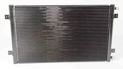 Air Conditioning Condenser - SuperFlow - Horizontal - 27 x 16 x 1 in - 6 AN / 8 AN Male O-Ring Fittings - Brackets - Aluminum - Black Paint - Kit