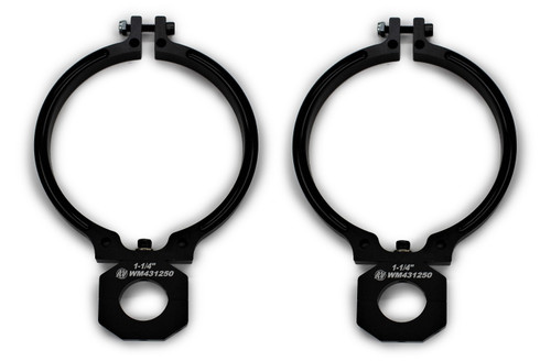 Fire Suppression Mount - Clamp-On - 1-1/4 in Tubing - 5-1/4 in Fire Bottle - Aluminum - Black Anodized - Pair