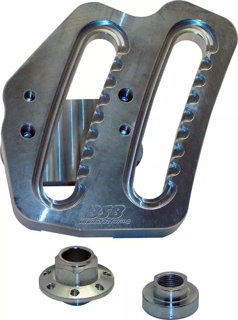 Panhard Bar Bracket - Frame Mount - Clamp-On - Double Adjustable - Aluminum - Natural - 2 in Square Tubing - Each