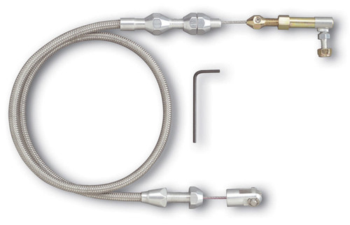Throttle Cable - Hi-Tech - 2 ft Long - Hardware Included - Braided Stainless Housing - Natural - Universal - Kit