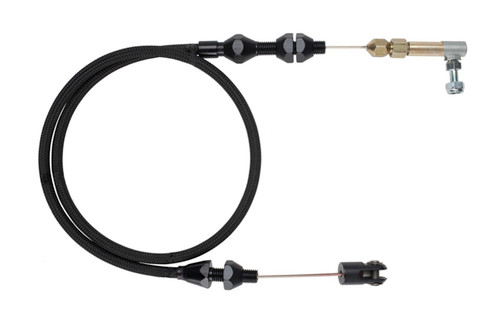 Throttle Cable - Hi-Tech - 2 ft Long - Hardware Included - Braided Stainless - Black - Ford Modular - Kit