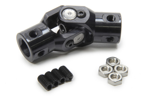 Steering Universal Joint - Single Joint - 3/4 in Double D to 3/4 in Double D - Chromoly - Black Paint - Universal - Each