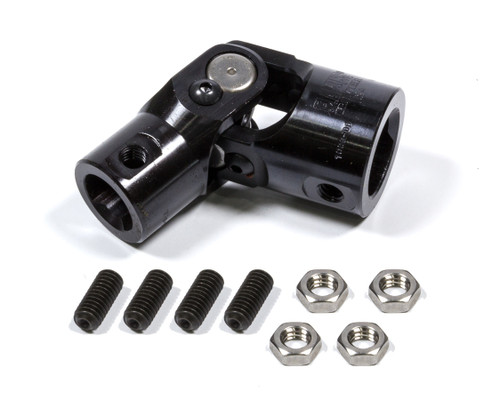 Steering Universal Joint - Single Joint - 3/4 in Double D to 1 in Double D - Chromoly - Black - Each Steering Universal Joint - Single Joint - 3/4 in Double D to 1 in Double D - Chromoly - Black - Each