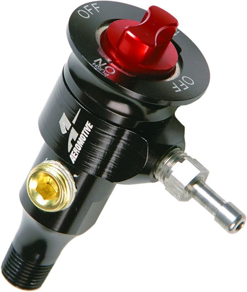 Fuel Sample Valve - 1/8 in NPT Male Inlet - 3/16 in Hose Barb Outlet - 1/8 in NPT Port - Aluminum - Black Anodized - Each