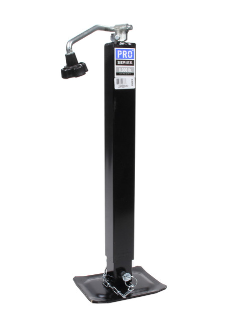 Trailer Jack - Pro Series - Manual - Topwind - 15 in Of Travel - 8000 lb Capacity - Steel - Black Powder Coat - Each