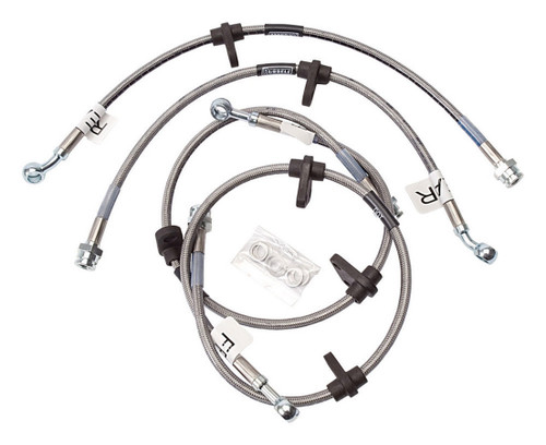 Brake Hose Kit - Street Legal - DOT Approved - Braided Stainless - Honda 1992-95 Civic - Kit