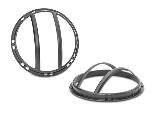 Headlight Cover - Cast Aluminum - Black - Jeep Wrangler JK 2007-18 - Pair