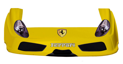 Nose - MD3 - Combo - Old Style - Fenders / Nose / Graphics - Plastic - Yellow - Ferrari - Dirt Late Model - Kit