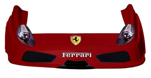 Nose - MD3 - Combo - New Style - Fenders / Nose / Graphics - Plastic - Red - Ferrari - Dirt Late Model - Kit Nose - MD3 - Combo - New Style - Fenders / Nose / Graphics - Plastic - Red - Ferrari - Dirt Late Model - Kit