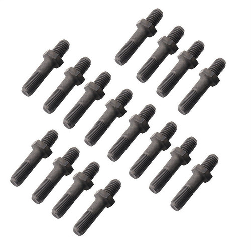 Rocker Arm Stud - Competition - 7/16-14 in Base Thread - 7/16-20 in Top Thread - 1.750 in Effective Stud Length - Steel - Black Oxide - Universal - Set of 16
