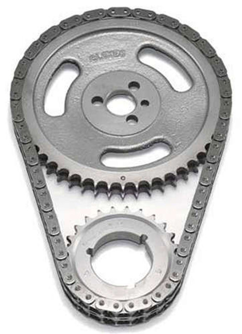 Timing Chain Set - Premium Race True Roller - Double Roller - 3 Keyway Adjustable - 0.010 in Shorter - Iron / Steel - Small Block Ford - Kit
