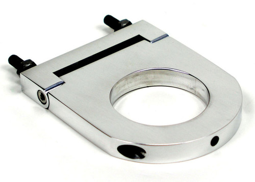 Steering Column Bracket - Ididit II - 2 in Diameter Tube - 3-1/2 in Drop - Hinged Base - Aluminum - Polished - Each