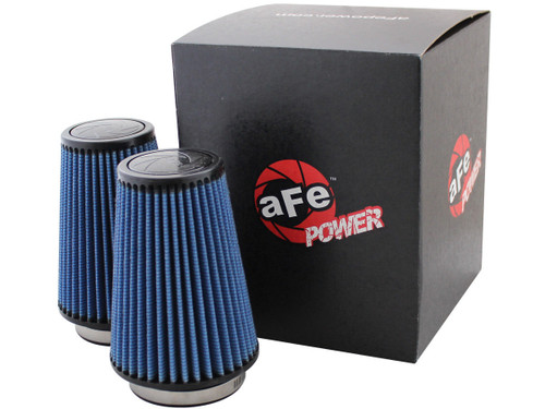 Air Filter Element - Magnum FLOW Pro 5R - Clamp-On - Conical - 5 in Base Diameter - 3.5 in Top Diameter - 7 in Tall - 3.5 in Flange - Reusable Cotton - Blue - Universal - Pair