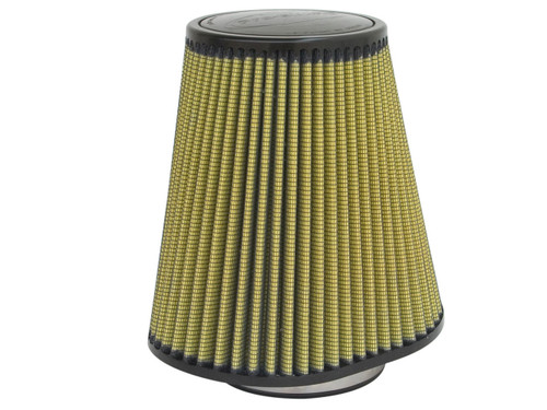 Air Filter Element - Magnum FLOW Pro GUARD7 - Clamp-On - Conical - 9 in Length x 6 in Width Base - 5.5 in Top - 4.375 in Flange - 9 in Tall - Reusable Cotton - Yellow - Universal - Each