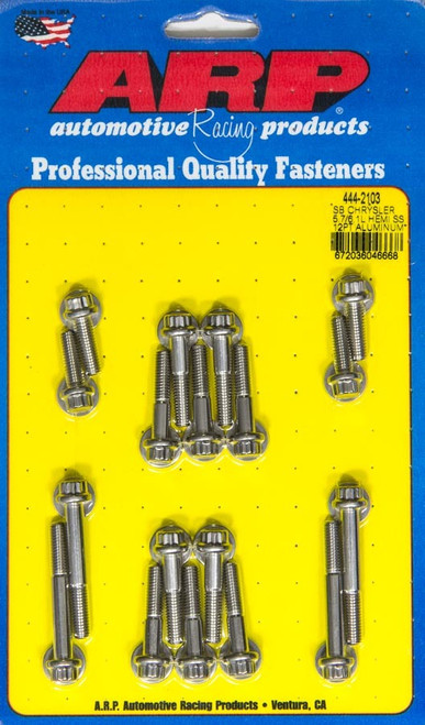 Intake Manifold Bolt Kit - 12 Point Head - Stainless - Polished - Mopar Gen III Hemi - Kit Intake Manifold Bolt Kit - 12 Point Head - Stainless - Polished - Mopar Gen III Hemi - Kit