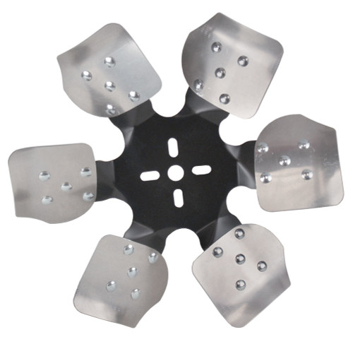 Mechanical Cooling Fan - Rigid Race - 13 in Fan - 6 Blade - 5/8 in Pilot - Universal Bolt Pattern - Steel Hub / Aluminum Blades - Black / Natural - Each