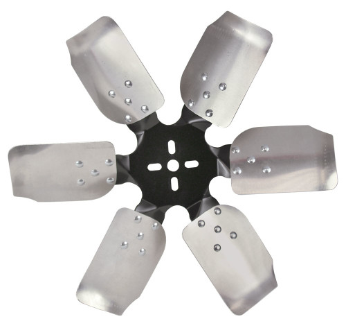 Mechanical Cooling Fan - Rigid Race - 18 in Fan - 6 Blade - 5/8 in Pilot - Universal Bolt Pattern - Steel Hub / Aluminum Blades - Black / Natural - Each