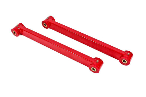Trailing Arm - Tubular - Lower - Boxed - Polyurethane Bushings - Steel - Red Powder Coat - Ford Mustang 2005-14 - Pair