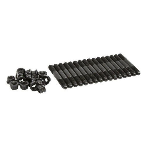 Rocker Arm Stud - 8 x 1.25 mm Base Thread - 8 x 1.25 mm Top Thread - 1.500 in Effective Stud Length - Nuts Included - Steel - Black Oxide - GM LS-Series - Set of 16 Rocker Arm Stud - 8 x 1.25 mm Base Thread - 8 x 1.25 mm Top Thread - 1.500 in Effective Stud Length - Nuts Included - Steel - Black Oxide - GM LS-Series - Set of 16