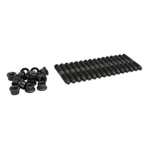 Rocker Arm Stud - 8 x 1.25 mm Base Thread - 8 x 1.25 mm Top Thread - 1.250 in Effective Stud Length - Nuts Included - Steel - Black Oxide - GM LS-Series / LT-Series - Set of 16 Rocker Arm Stud - 8 x 1.25 mm Base Thread - 8 x 1.25 mm Top Thread - 1.250 in Effective Stud Length - Nuts Included - Steel - Black Oxide - GM LS-Series / LT-Series - Set of 16