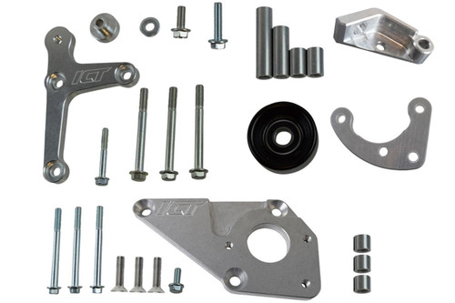 Alternator Bracket - Driver Side - Low Mount - Block Mount - Power Steering Bracket - Aluminum - Natural - LS6 - GM LS-Series - Kit