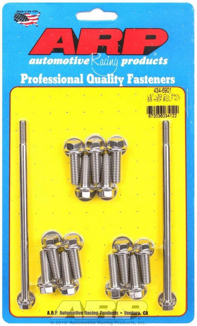 Oil Pan Bolt Kit - Hex Head - Stainless - Polished - GM LS-Series - Kit