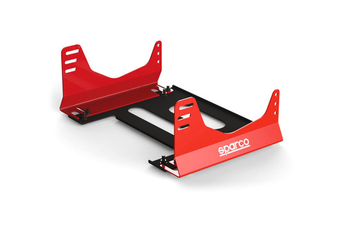 Seat Bracket - Pro Bracket - Side Mount - Adjustable - Aluminum - Black / Red Anodized - Each