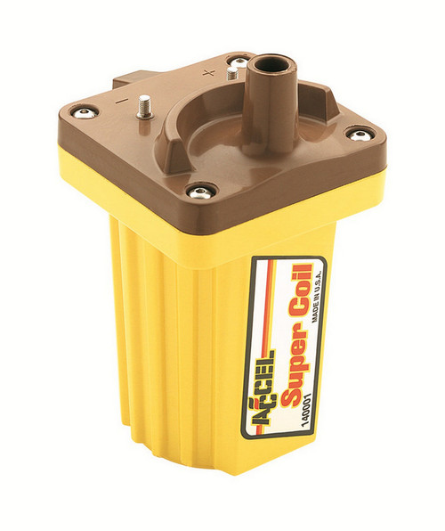 Ignition Coil - Super Coil - Canister - Oil Filled - 0.700 ohm - Female Socket - 45000V - Yellow - Each