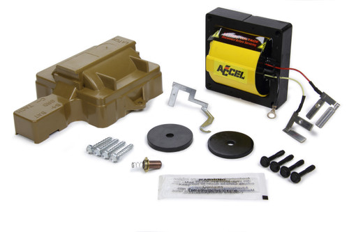 Ignition Coil - Brute Thunder - E-Core - 0.300 ohm - Coil in Cap - 48000V - Square - Yellow / Black - Each