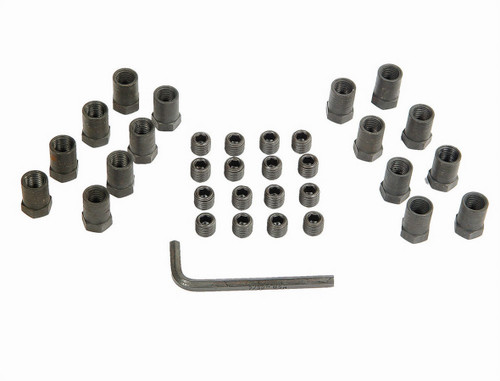 Rocker Arm Nut - 7/16-20 in Thread - 0.544 in Shank Diameter - Steel - Black Oxide - Aluminum Rockers - Set of 16
