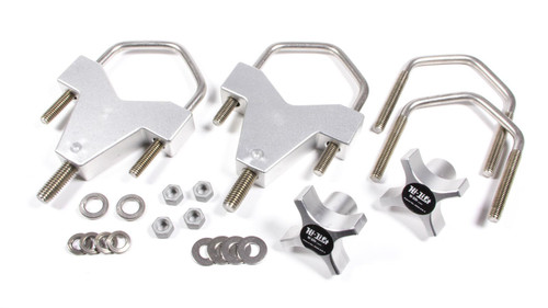 Floor Jack Mount - Tube Mount - 2-Piece - Stainless Hardware - 2 to 3 in Tubes - Aluminum - Natural - Hi-Lift Jacks - Kit